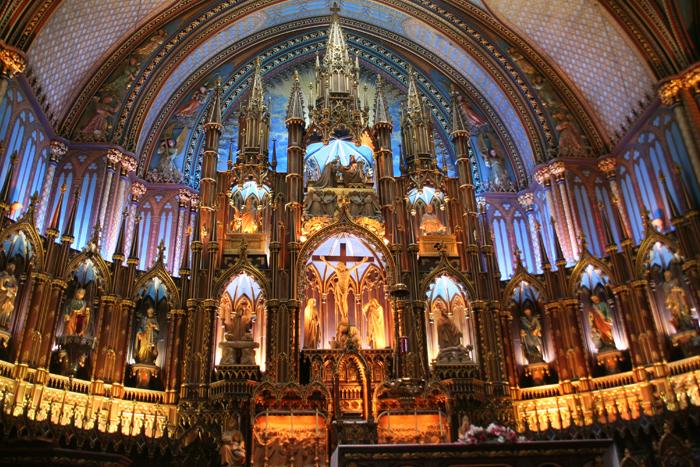 Interior of a cathedral in Quebec